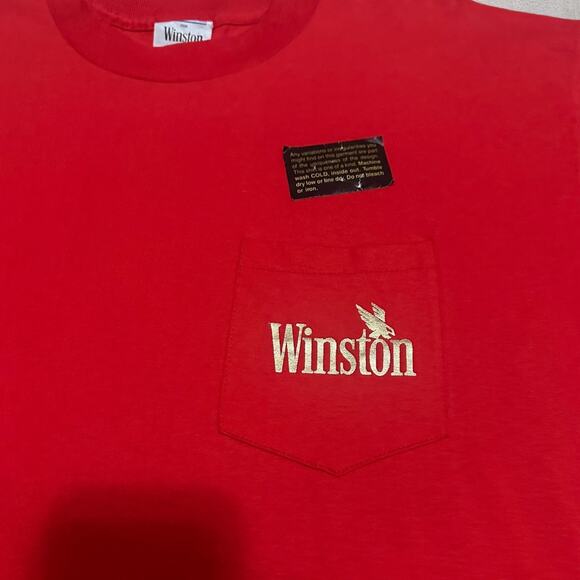 Winston cigarettes red shirt with sticker still on. Big eagle on back - Picture 3 of 5